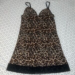 Victorias Secret Leopard Print Lace Chemise large